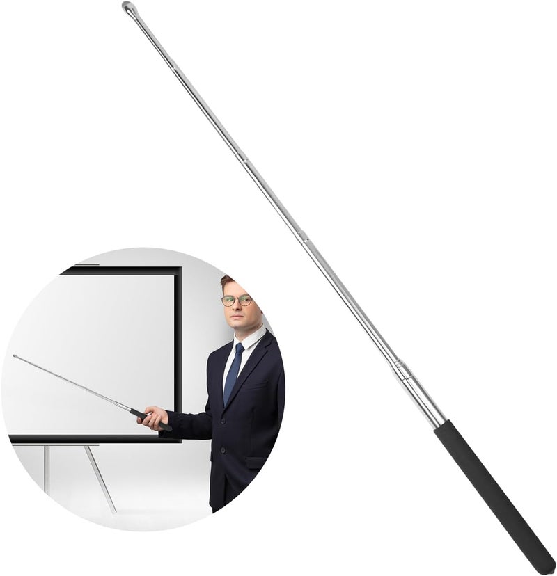 lyforx Retractable Teacher Pointer 𝟑𝟗.𝟓'', Pointer Stick with 𝗦𝘁𝘆𝗹𝘂𝘀 Smooth Sensitive Tablet Pen Stylus Pen, Teacher Coach Presenter Pointer Black - Image 1